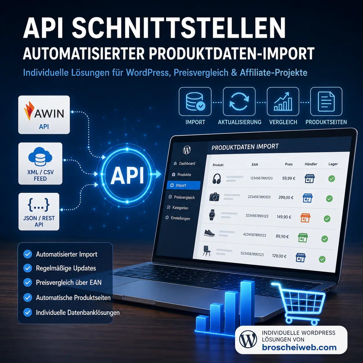 Individuelle API Schnittstellen & automatisierter Produktdaten-Import für WordPress
