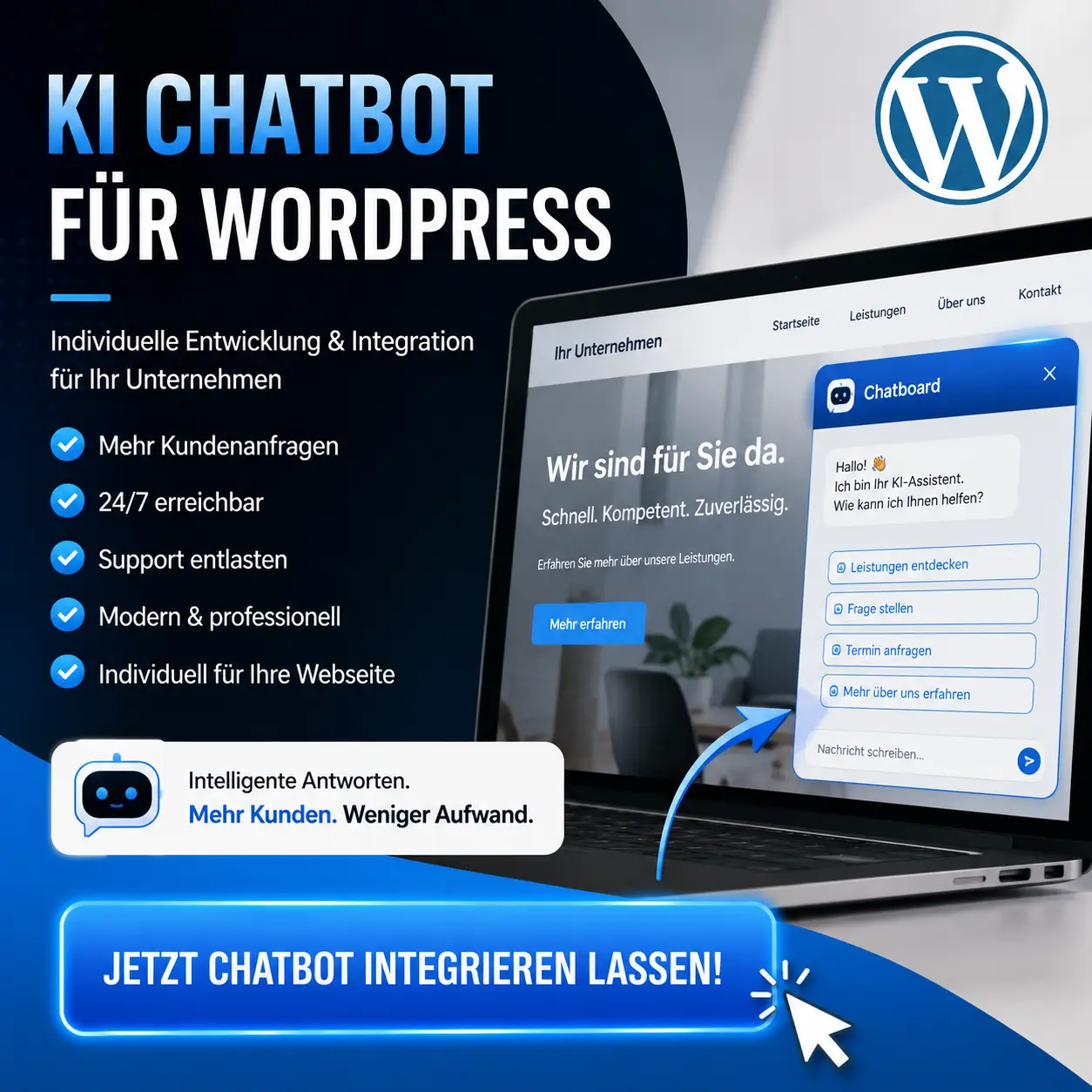 KI Chatbot für WordPress erstellen lassen – Individuelle Chatbot Entwicklung für Unternehmen